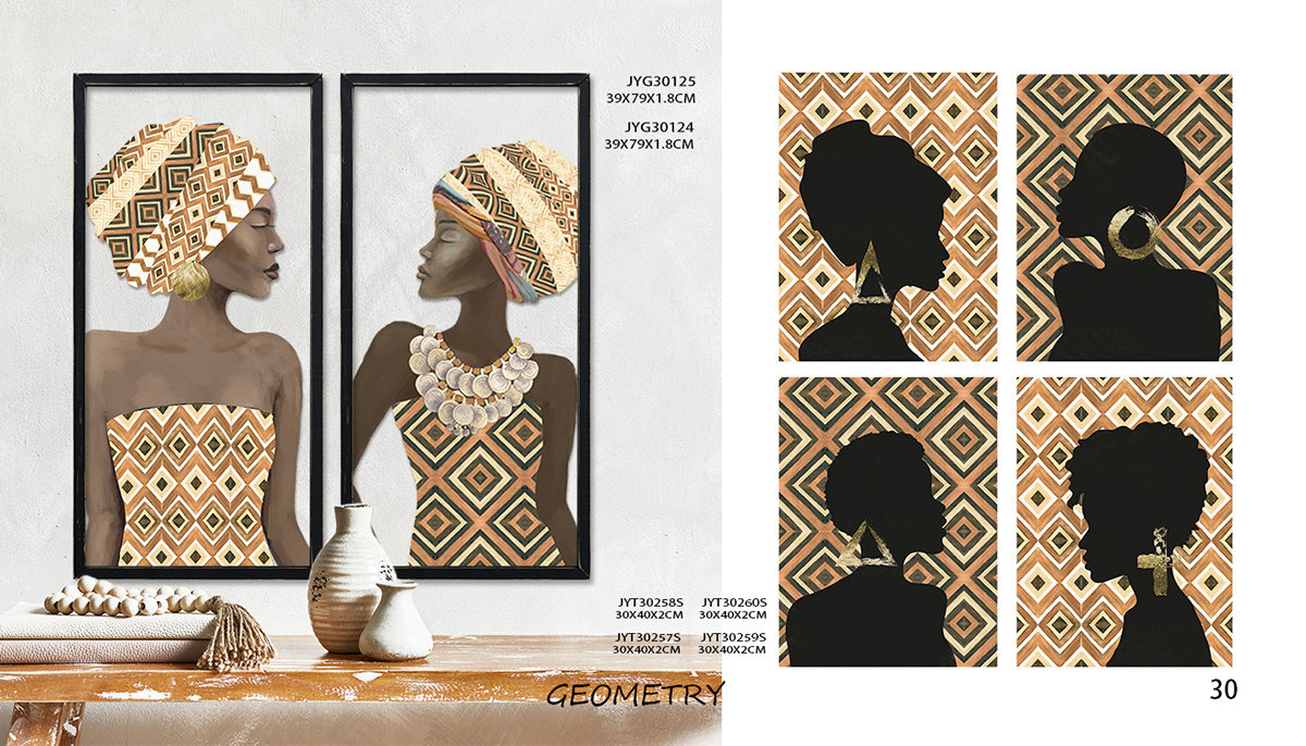 Enhancing Beauty and Elegance: Hand-Painted African Women Paintings with Golden Foil